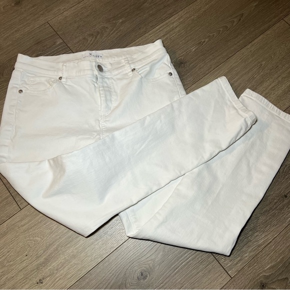 Ann Taylor LOFT White Denim Jeans Skinny Crop Size 27/4 - Picture 1 of 8